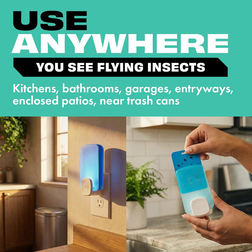 STEM Flying Insect Light Trap Refill Cartridges, Indoor Fruit Fly Trap, Insecticide-Free Pest Control for Home, Attracts and Traps Insects, Official STEM Refills - 6 Count