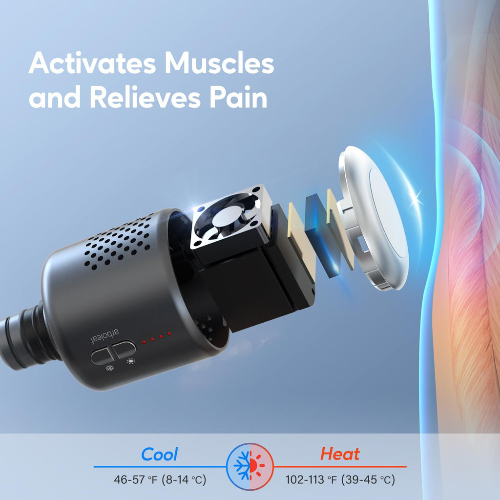 arboleaf Massage Gun Head with Heat and Cool, Hot and Cold Massage Gun Head for Muscle Pain Relief Deep Tissue Muscle Massage Gun Accessories Rechargeable Heated Massager Gun Head