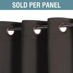 H.VERSAILTEX Living Room Curtains 96 Inches Long Christmas Deals Blackout Drapes Thermal Insulated Grommet Extra Long Curtains for Patio Sliding Glass Door, Chocolate Brown - 1 Panel, 52" W x 96" L