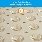 AmazerBath Bath Tub Mat, 40 x 16 Inches Non-Slip Shower Mats with Suction Cups and Drain Holes, Bathtub Mats Shower Stall Mats Machine Washable, Beige
