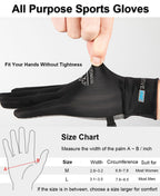 Full Finger UV Protection Gloves - Women & Men's Thin Fishing, Hiking, Cycling, Driving, Gym Gloves (Grey, Large)