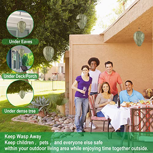 DECYOOL 4 Pack Wasp Nest Decoy Safe Hanging Wasp Deterrent - Outdoor Eco Friendly