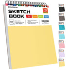 College Graduation Gifts, Nursing Student Essentials, Teacher Appreciation Gifts, Soucolor 9" x 12" Yellow Sketch Book, 1-Pack 100 Sheets Spiral Bound Drawing Paper