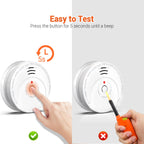 Jemay Smoke Alarm, Fire Alarm Smoke Detector with Battery Backup, Smoke Detector with Test Button, 8 Packs