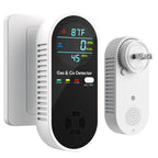 4-in-1 Upgraded Combination Natural Gas Leak Detector and Carbon Monoxide Detectors, Dual Sensor Gas Leak Detector & Carbon Monoxide Detectors Plug in (Temperature & Humidity Sensor) for Home, RV