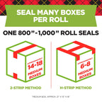 Sure Start Packing Tape, Clear, Quiet Unwind and Easy Start, 1.88 in. x 22.2 yd., 6 Tape Rolls with Dispensers
