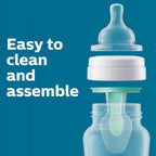 Philips Avent Anti-Colic Bottle with AirFree Vent, 4oz, with Flow 1 Nipples, 0m+, 4pk, Clear, SCY701/04