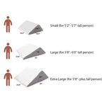 Knee Wedge Pillow, Memory Foam Leg Pillow Bed Wedge for Sleeping, Post Surgery Triangle Pillow Wedge for Knee Support, Leg Elevation, Knees Hip Back Pain Relief (23.6" x 26" x 10", Extra Large, White)