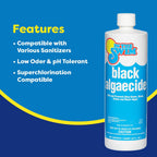 In The Swim Black Algaecide – Eradicates Black Algae in Swimming Pools - Copper Sulfate Pentahydrate - 1 Quart