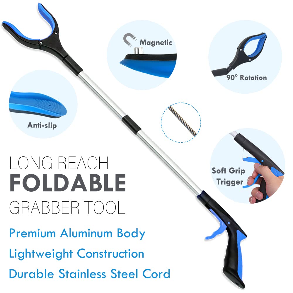 7PC Hip Kit For Seniors Total Hip Replacement Prime, Hip Replacement Kit After Surgery, Hip Replacement Recovery Kit With Grabber,Sock Aid,Leg Lifter,Dressing Stick,Shoehorn,Back Scratcher,Bath Loofah