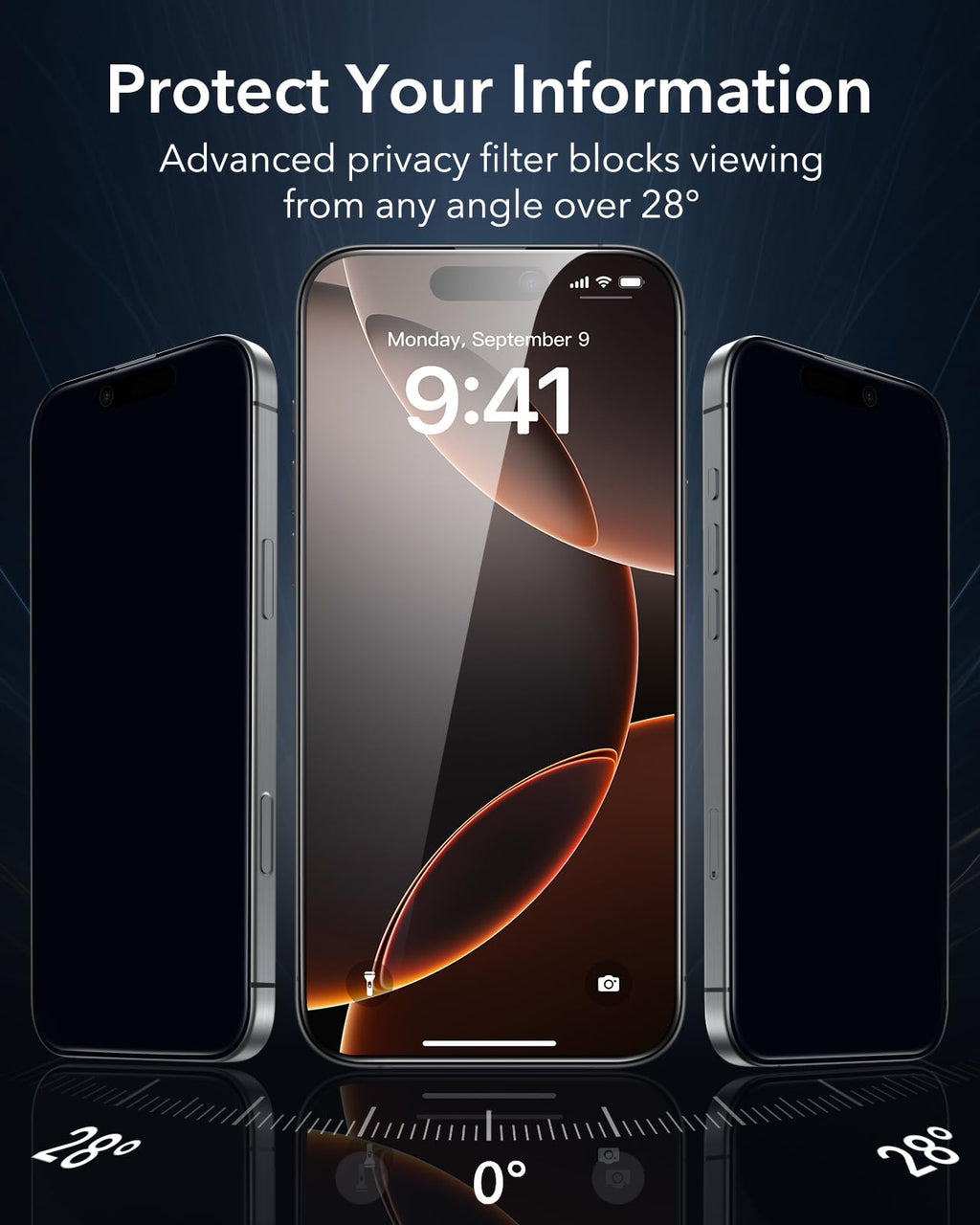 ESR 3 Pack for iPhone 16 Pro Privacy Screen Protector, Anti-spy Tempered-Glass Privacy Screen Protector with Flawless Fit Tray, Micro-curved Edges, Case Friendly