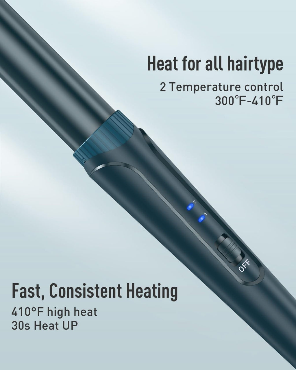 Waver Curling Iron Curling Wand - BESTOPE PRO 5 in 1 Curling Wand Set with 3 Barrel Hair Crimper for Women, Fast Heating Crimper Wand Curler in All Hair Type - Green