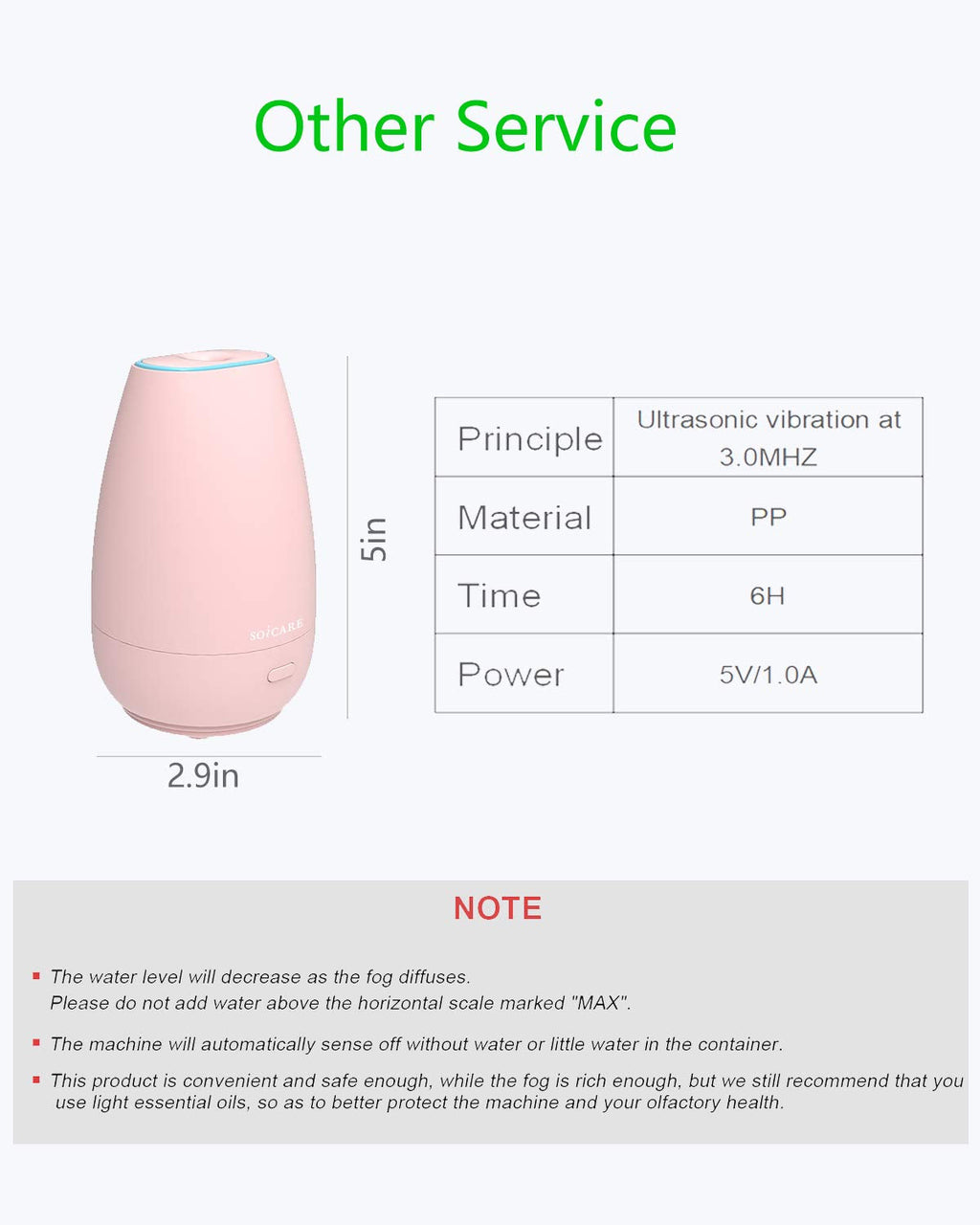 SOICARE Car Diffuser,Small Portable Car Essential Oil Diffuser with Built-in USB Cable,Mini Aromatherapy Diffuser for Travel/Office/Home (Pink)