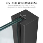 DOMART Black Glass Balustrade Post, 304 Stainless Steel Glass Railing Post for Steps, Balconies, Staircases, Decks, Patio Stairs, Pool Fence, Cannot Add Handrail Version (25.6 inch-End Post)