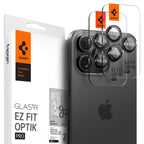 Spigen Camera Lens Screen Protector [GlasTR EZ Fit Optik Pro] Designed for iPhone 16 Pro Max/iPhone 16 Pro/iPhone 15 Pro Max/iPhone 15 Pro [Case Friendly] - Black Titanium [2 Pack]