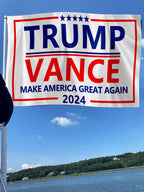 ERT Trump and Vance 2024 Flag 3x5FT Make America Great Again Trump and Vance 2024 Flag White Banner with Brass Grommets MAGA