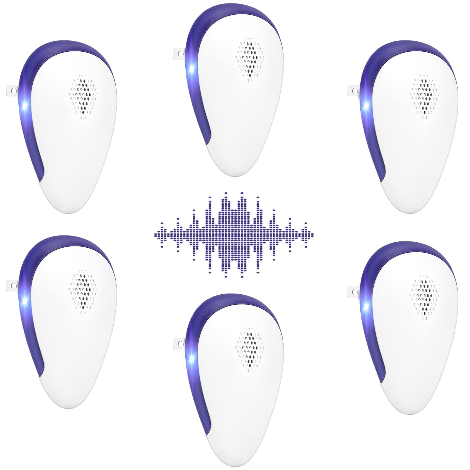 TIMIROYA Ultrasonic Pest Repeller, Pest Repellent Ultrasonic Plug in, Pest Repeller Indoor 6 Pack for Bugs Insects Roaches Mice Rodents Mosquitoes, White