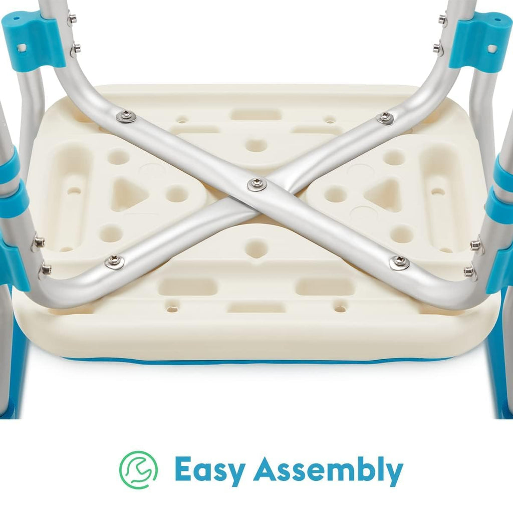 Health Line Massage Products Shower Chair Bath Seat for Seniors, Shower Stool with Removable Arms for Handicap, Disabled & Elderly - Adjustable Shower Bench for Tubs (FSA or HSA Eligible)