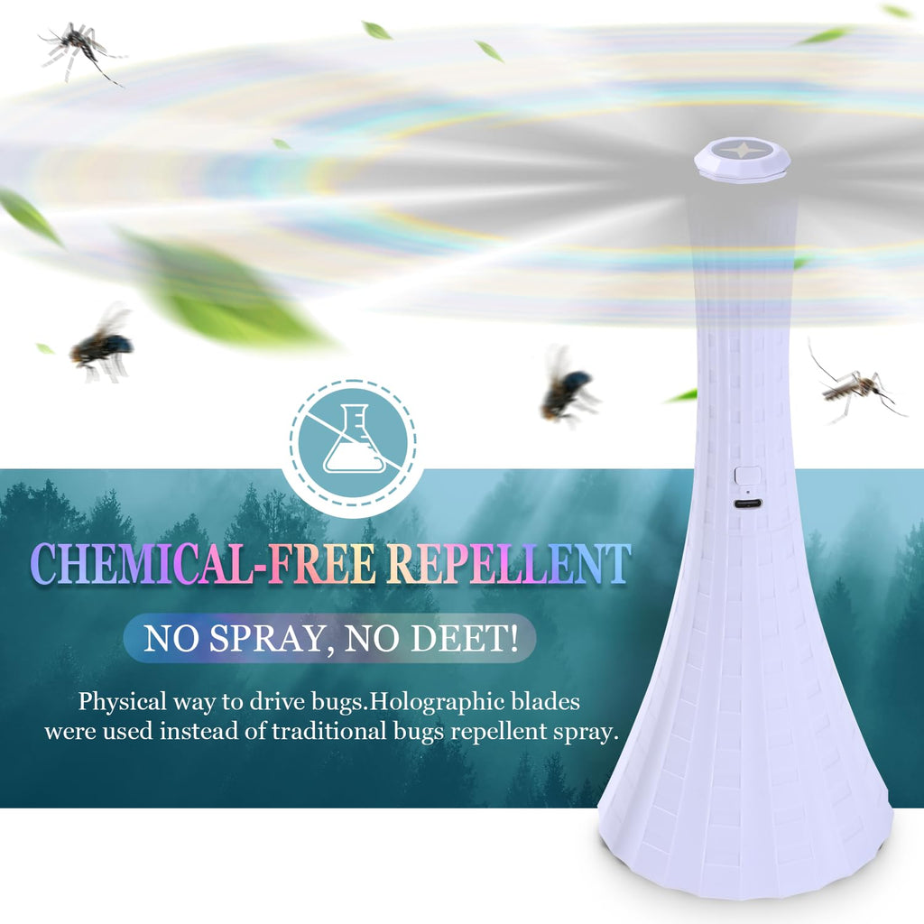 Rechargeable Fly Fans for Tables, Belfans Fly Fans for Outdoor Tables USB, Fly Fans to Keep Flies Away by Soft Blades, Food Fans for Camping, Picnic, Fishing, Fly Repellent Outdoor Patio, 3pcs, White