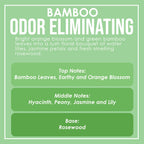 Bamboo Odor Eliminating Highly Fragranced Candle - Eliminates 95% of Pet, Smoke, Food, and Other Smells Quickly - Up to 80 Hour Burn time - 12 Ounce Premium Soy Blend