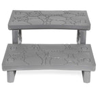 XtremepowerUS Premium Multi Purpose 2-Step Spa Hot Tub RV Campers Deck Steps Deck, Spa, Hot Tub, Bathtub, Swimming Pool Sided Step Non-Slip Steps for Outdoor/Indoor (Gray)