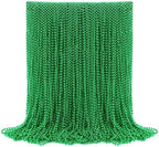 JOYIN 120 PCS St Patrick Green Bead Necklaces, Mardi Gras Beads Necklace, Lucky Green Beaded Necklaces Bulk for Saint Patrick's Day Accessories, St. Patrick's Day Party Favor Supplies