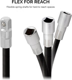 NEIKO 00239A Flexible Extension-Bar Set, 1/4-Inch and 3/8-Inch Drives, Flexible Socket Extension Bars, 2-Piece Set