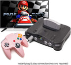 2 Pack Classic N64 Controller, kiwitatá Retro N64 Remote Gaming Joystick Wired Gamepad Controller for N64 System Video Games Console Pink