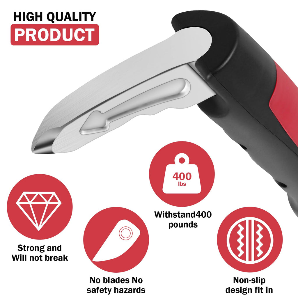 2Pcs Car Door Assist Handle, 3 in 1 Multifunction Portable Vehicle Support Handle, Seat-Belt Cutter and Window Breaker, Car Door Handle Assist for Elderly and Car Emergency Tool (Red)