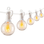 Outdoor String Light 25Feet G40 Globe Patio Lights with 27 Edison Glass Bulbs(2 Spare), Waterproof Connectable Hanging Christmas Lights for Backyard Porch Balcony Party Xmas Decor, E12 Socket Base