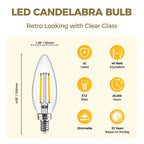 Hizashi E12 Candelabra Bulb 40 watt Equivalent, Dimmable Candelabra LED Light Bulbs Soft White 3000K, 90+CRI 4W 450LM B10 LED Candle Bulb, Candelabra Base, UL Listed, 12 Pack