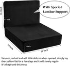 HOMBYS Memory Foam Recliner Cushion for Elderly, 4" Thickness Seat Cushion with Lumbar Support Pillow, Non-Slip & Supportive Chair Seat Cushion with Backrest, (Black, 22"x22"+13.8" Backrest)