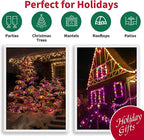 LAMPHOME Super-Bright Extendable Orange Purple and Green Christmas Lights Decoration 150Lights 31.9ft UL Certified Mini Bulb String Lights Set for Outdoor Halloween Christmas Tree Garden Holiday Decor