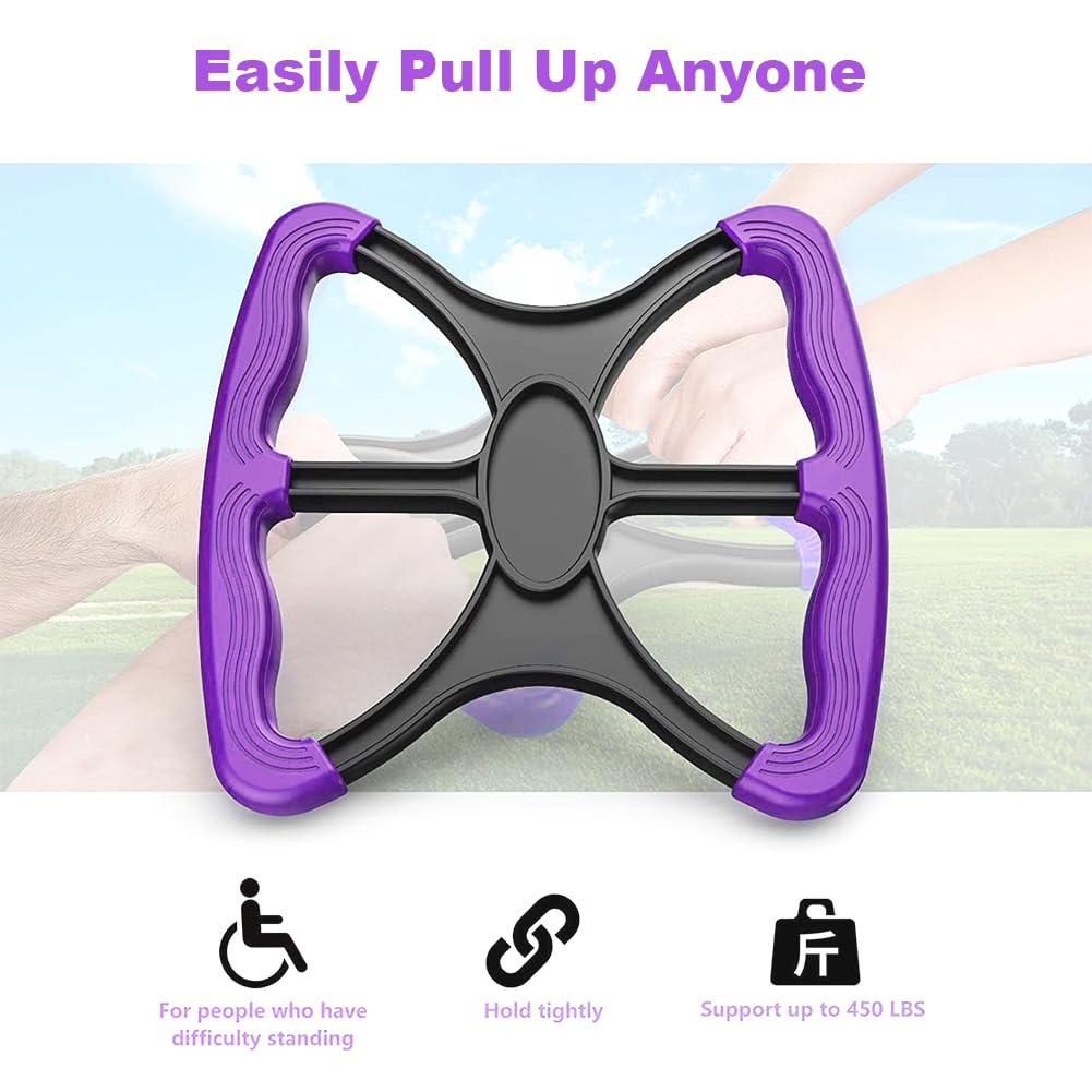 Yuhoo Lift Assists Standing Aid-Handicap Bar with No-Slip Grip Handles, Contact Free Grip Lift Assist Foot Standing Mobility Aid, Portable Help Seniors Handicapped Transfer Assistant(Purple)