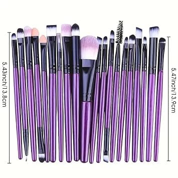 20-Piece Makeup Brush Set | Face & Eye Cosmetics Brushes for Blending, Contouring, Eyebrow, Lip, and More | Soft Synthetic Fiber Beauty Tools