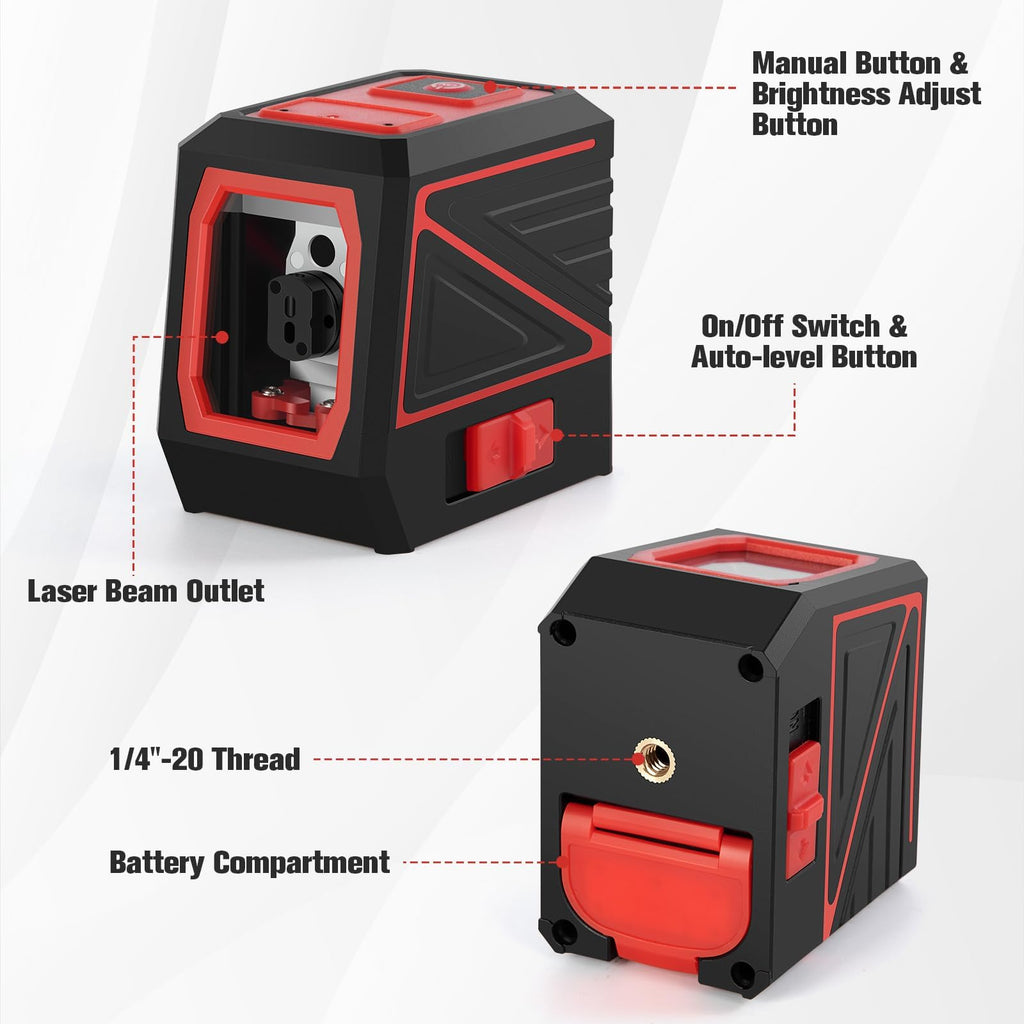 Laser Level with Tripod, 100 feet Green Cross Line Self Rotary Leveling Laser Level, Vertical and Horizontal Line, Rotatable 360 Degree, Manual Self leveling and Pulse Mode,IP54 Waterproof & Battery