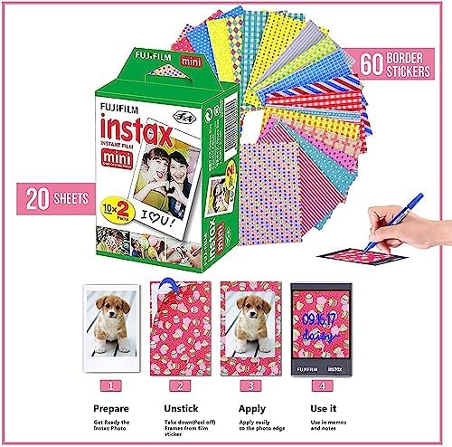 Fujifilm Instax Mini 12 Instant Camera Mint Green + Shutter Compatible Carrying Case + Fuji Film Value Pack (20 Sheets) + Shutter Accessories Bundle, Color Filters, Photo Album, Assorted Frames