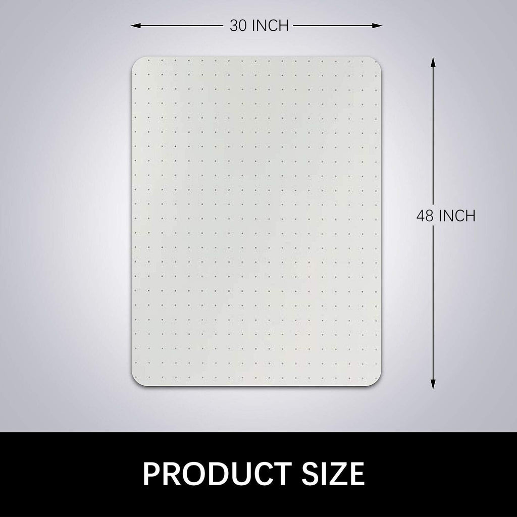 Kuyal Office Chair Mat for Carpets,Transparent Thick and Sturdy Highly Premium Quality Floor Mats for Low and No Pile Carpeted Floors, with Studs (30" X 48" Rectangle)