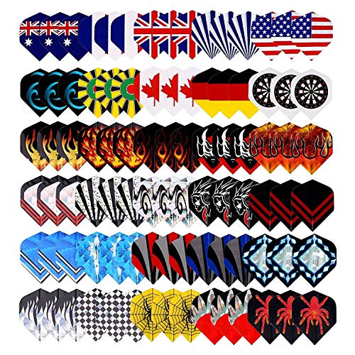 CAVALIERSDARTS Tezoro Standard Dart Flights sets 30 sets 90 pcs Durable Replacement Dart Accessories Parts Supplies, Rich Variety of Designs Tail Wing