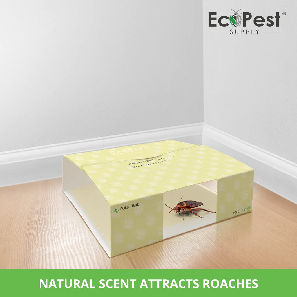 Roach Trap – 12 Pack | Sticky Indoor Glue Traps for Roaches and Other Bugs and Crawling Insects | Adhesive Cockroach Motel, Bait Trap, Monitor, Killer and Detector for Pest Control