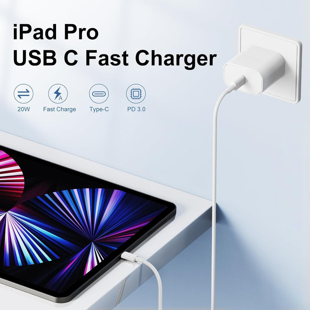 Susnwere Extra Long for iPhone 15 16 Charger 10 Ft with 20w USB C Charger Block,2-Pack 20W Fast Wall Charger for 15/15 Pro/Pro Max/iPad Pro AirPods/Samsung and More, with 3 Pack 10ft USB-C Cable