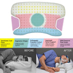Contour CPAPMax Pillow 2-in-1 Adjustable Memory Foam Pillow for Better Sleep with Pap Machine by Reducing Leaks, Dry Eyes, Red Lines for Side, Back or Stomach Sleeper - Includes White Pillowcase Cover