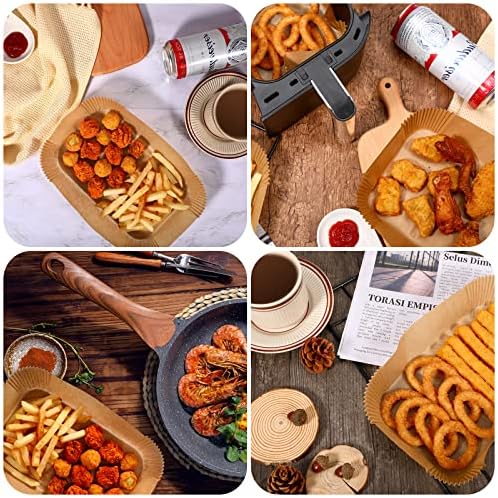 (125PCS) Air Fryer Liners, Disposable for Ninja Dual Air Fryer accessories, Parchment Paper liners rectangle 8.6''*5.5''