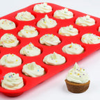 Silicone Mini Muffin Pan, 24 Cups Mini Cupcake Pans Silicone Muffin Tin for Baking Nonstick 2 Pack