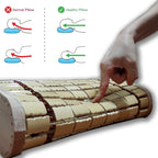 NUIBY Bamboo Sauna Headrest Pillow, 100% Natural Handmade Wood Sauna Pillow Sauna Neck Rest Sauna Accessory, Bonus Sauna Cap and Seat Pad Included, Summer Cool Cervical Spine Pillow (1 Set)