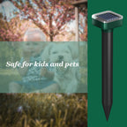 Deer Repellent Devices, Sonic & Solar-Powered Outdoor Deer Deterrent for Garden Plants, 7000 Sq Ft Coverage, Waterproof Sonic Repeller to Keep Deer and Rabbits Away (4)
