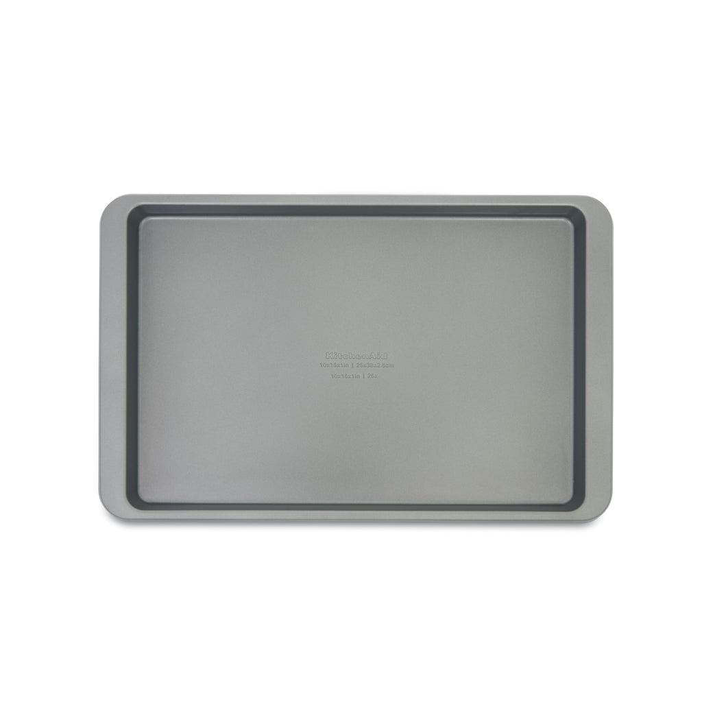 KitchenAid Premium Aluminized Steel Baking Sheet, Nonstick, 10x15 Inch, Contour Silver (Pack of 6)