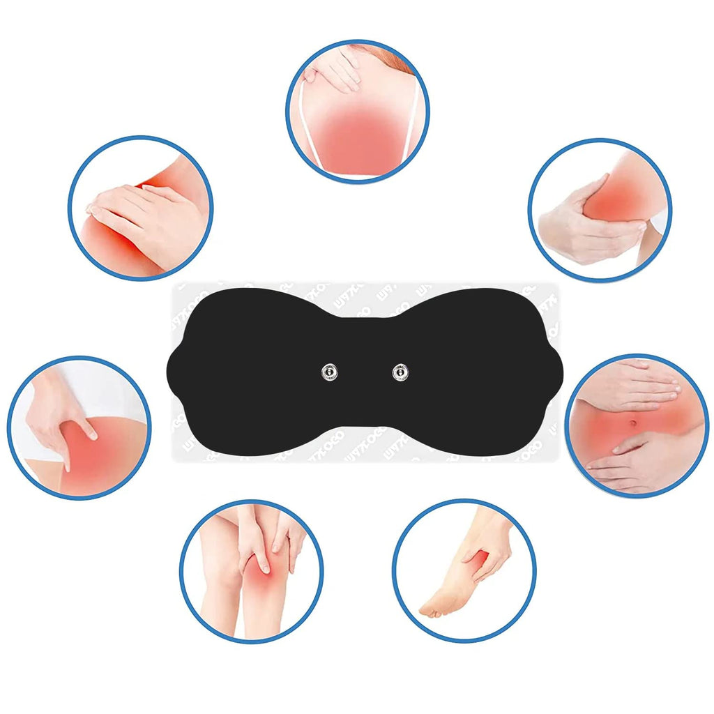 MASTOGO Tens Unit Wireless Electrode Pads, Replacement Electrode Pads with Standard 3.5mm Snap-on Connectors(4PCS/Set)(Black)