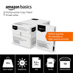 Amazon Basics Multipurpose Good Quality Copy Printer Paper, No Jam, 8.5" x 11", 20 lb, 10 Reams, 5000 Sheets, 92 Bright, White