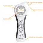 Jar Opener Bottle Opener for Weak Hands, 5 in 1 Multi Function Can Opener Bottle Opener Kit with Silicone Handle Easy to Use for Children, Elderly and Arthritis Sufferers (NEW White)